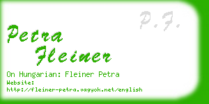 petra fleiner business card